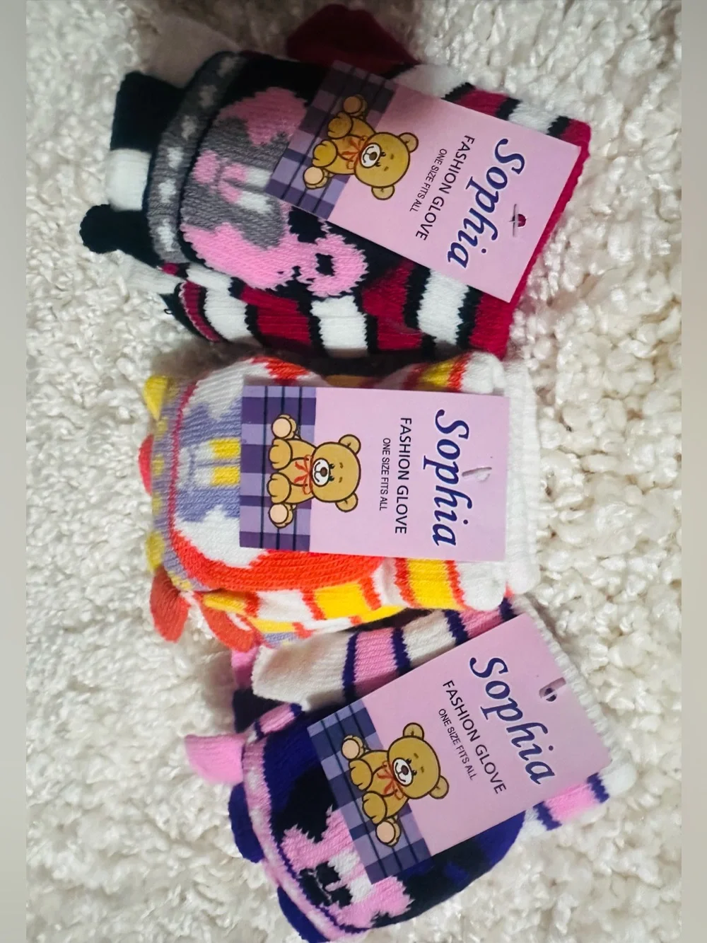 Kids Colorblock Mittens - 6 pairs